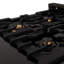 ZLINE 24" Legacy Dual Fuel Range w/ 4 Brass Burners & Oven in Black Stainless Steel