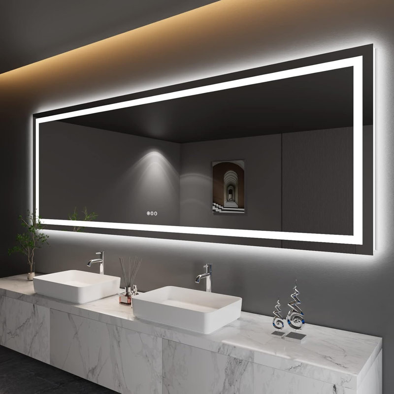 Miroir de salle de bain Lunara, 110 po x 40 po