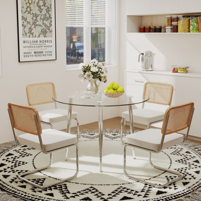 Round Glass Top Dining Set