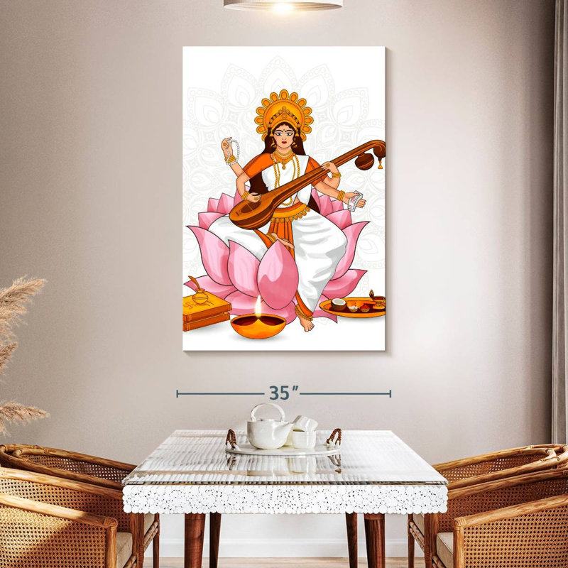 Adella Goddess Saraswati, 51" H x 34" W