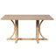 Table de salle à manger à 6 places en bois massif avec base à tréteaux, pieds courbés et finition rustique pour les repas confortables （Table seulement）-133261488