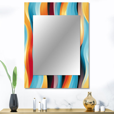 Delainie Popart rayé arc-en-ciel - miroir mural décoratif rayé, miroir moderne, impression d'art en métal