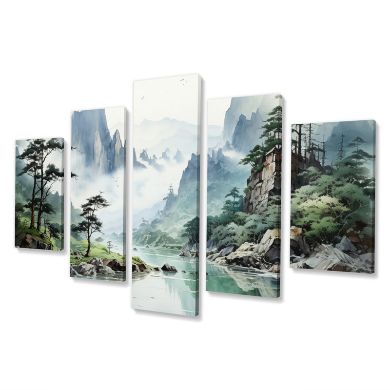 «China Art», impression sur toile 5 pièces