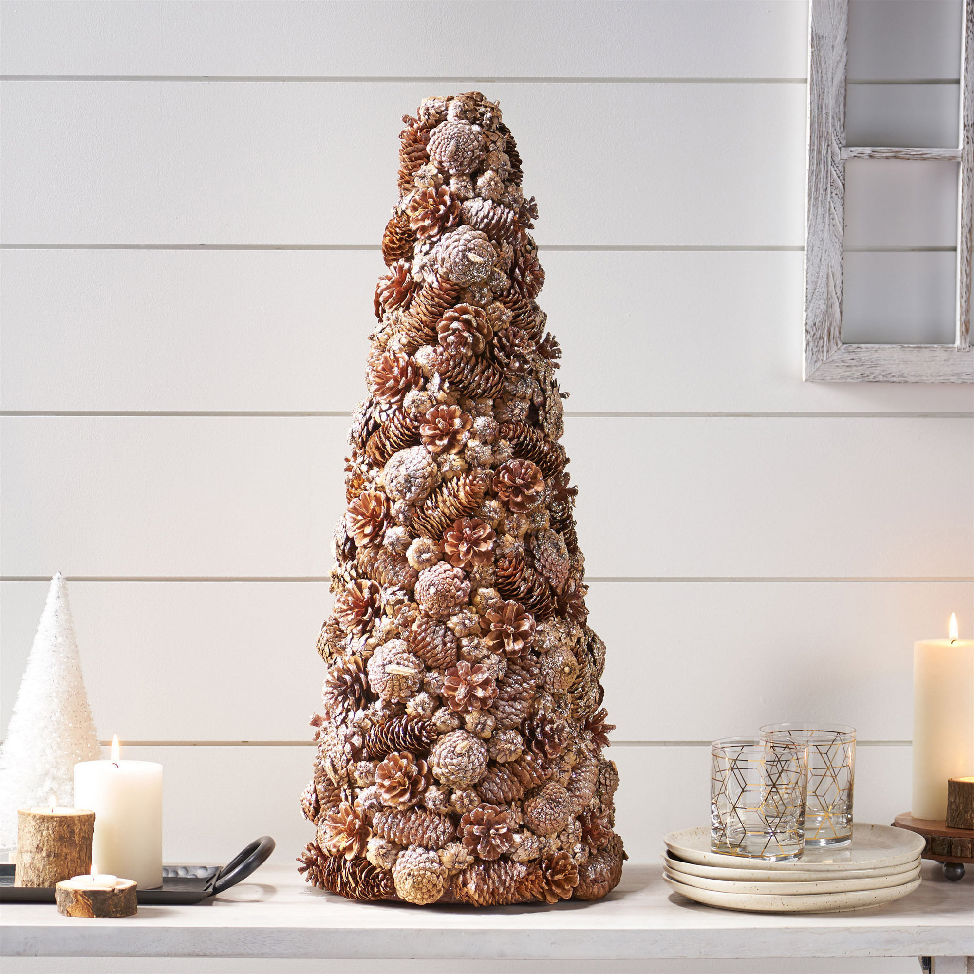 Elegant Pine Cone Table Top Tree