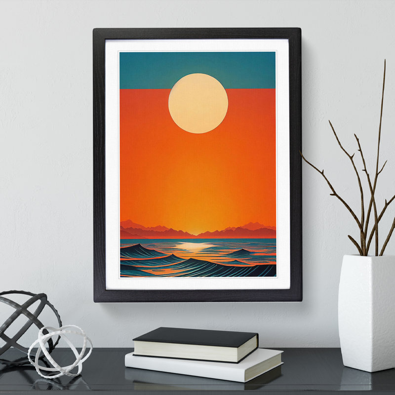Wild Ocean Sunset Abstract Framed Print, Black Framed, 64cm H x 46cm W x 2cm D
