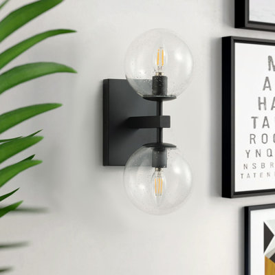Luminaires muraux industriels modernes pour salle de bain avec abat-jour en verre