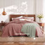 Couverture courte matelassée pour lit simple / simple TG - courtepointe respirante en tissage de panier pour chambre de dortoir et maison - literie estivale pour lit et canapé climatisée - cadeau rose-doux gris pour les femmes et les étudiants, toutes saisons-128731583-128731597