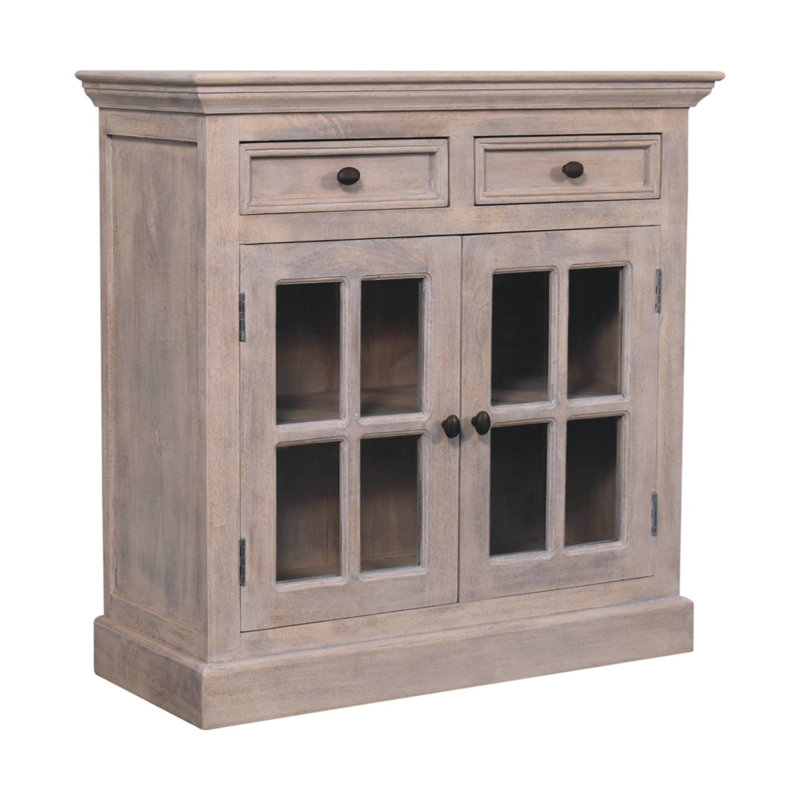 Solid Wood Accent Cabinet, Light Walnut