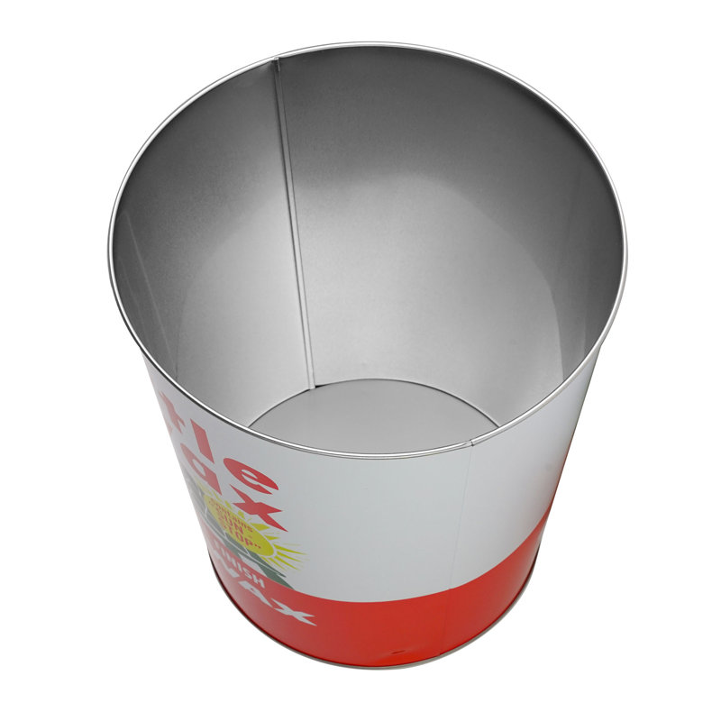 White and Red Metal Turtle Wax Office Trash Bin