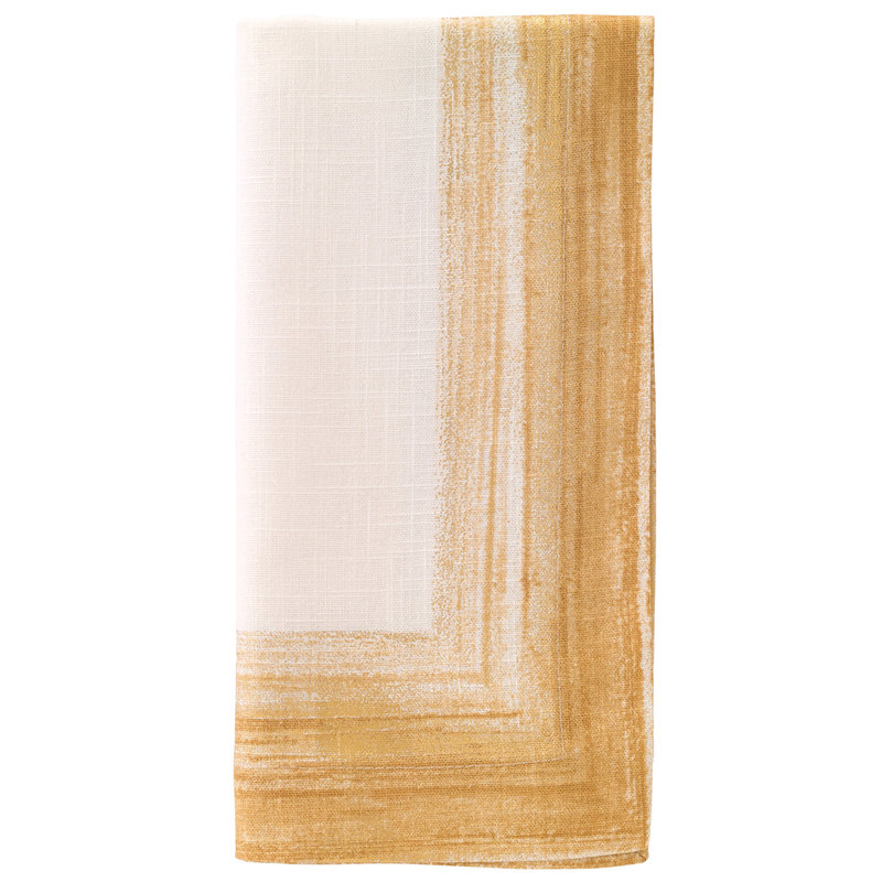 Cornice Napkins, White/Light Gold