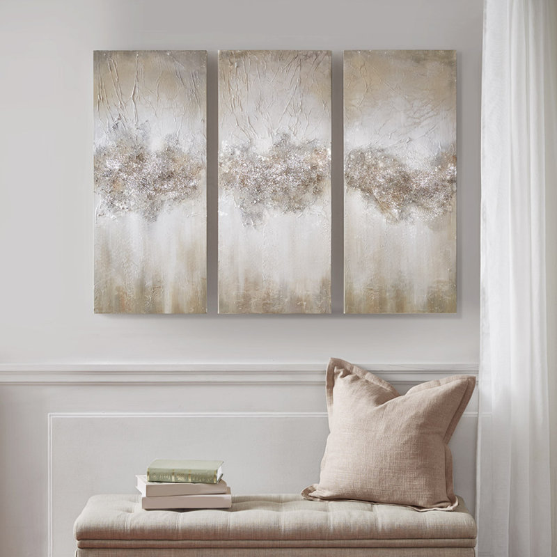 Heavily Embellished 3Piece Canvas Wall Art Set