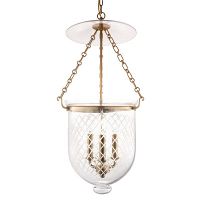 Hampton 3 - Light Pendant, Aged Brass, Diamond