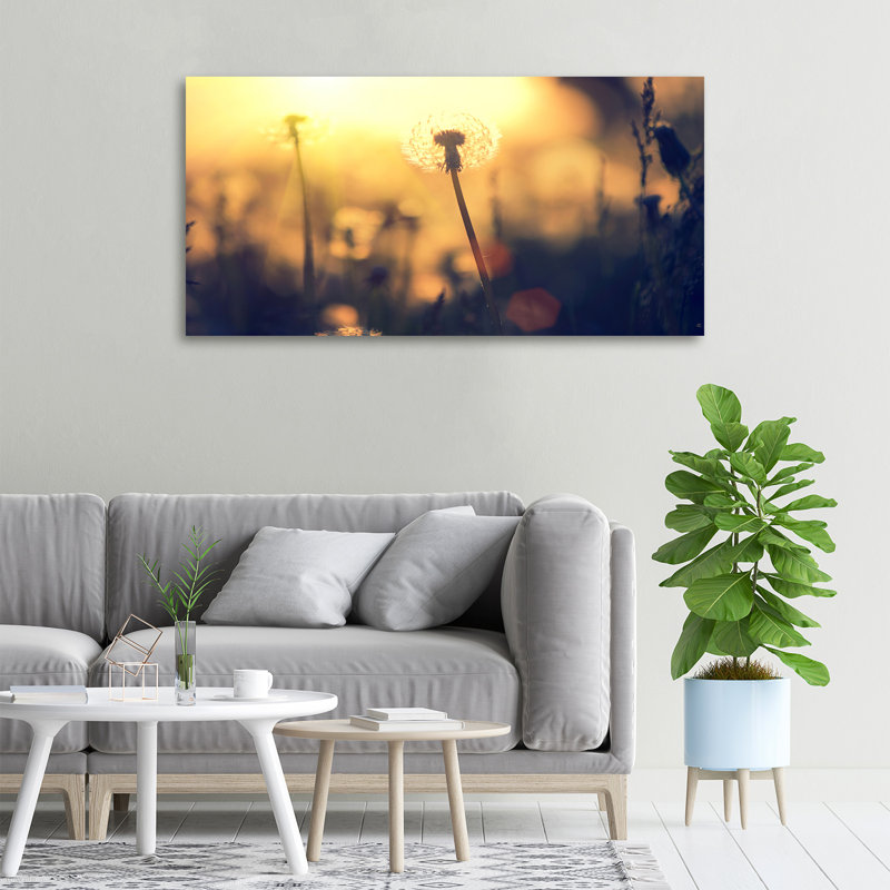 Dandelion - No Frame Print on Glass, 50cm H x 100cm W x 2cm D, Canvas
