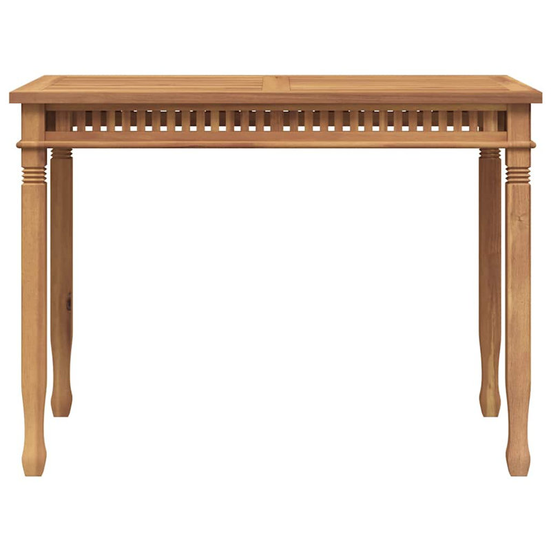 vidaXL Patio Dining Table for 6, Solid Teak Wood, Weather-Resistant Outdoor table Rustic Style, Indoor and Outdoor Use, Elegant Vertical Slats Design, 43.3"x25.6"x31.5", Brown