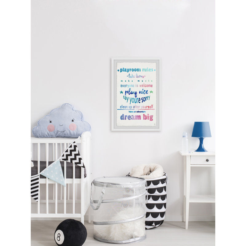 «Rieves Dreamy Playroom Rules», reproduction encadrée, H 24 po x l 16 po x P 1,5 po