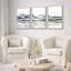 Abstrait paysage, bateau, lac, montagne, paysage moderne, images modernes, reproduction d'art sur toile, 3 pièces-56430706-70557187