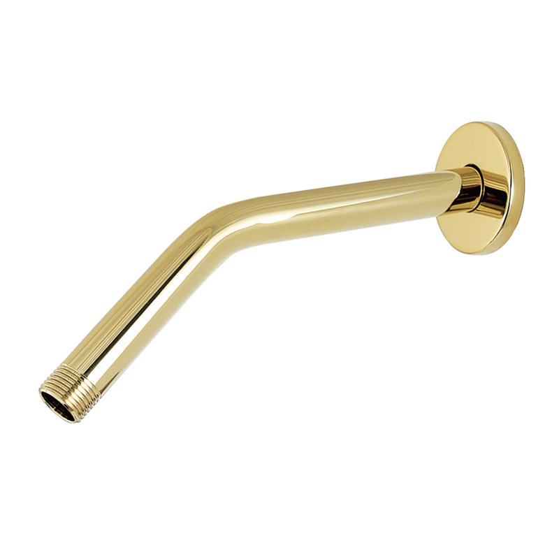 Kingston Brass Shower Scape 10-Inch Shower Arm with Round Flange, Polished Brass