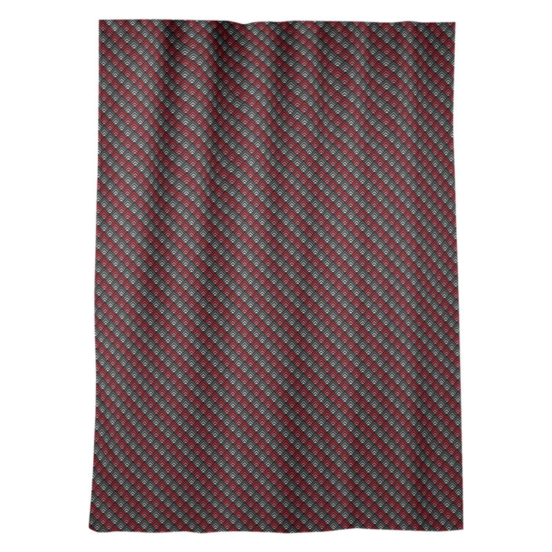 Panneau de rideau simple avec passe-tringle géométrique, Rouge / vert
