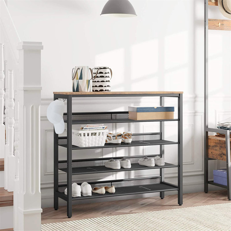 12 Pair Solid Wood Shoe Rack