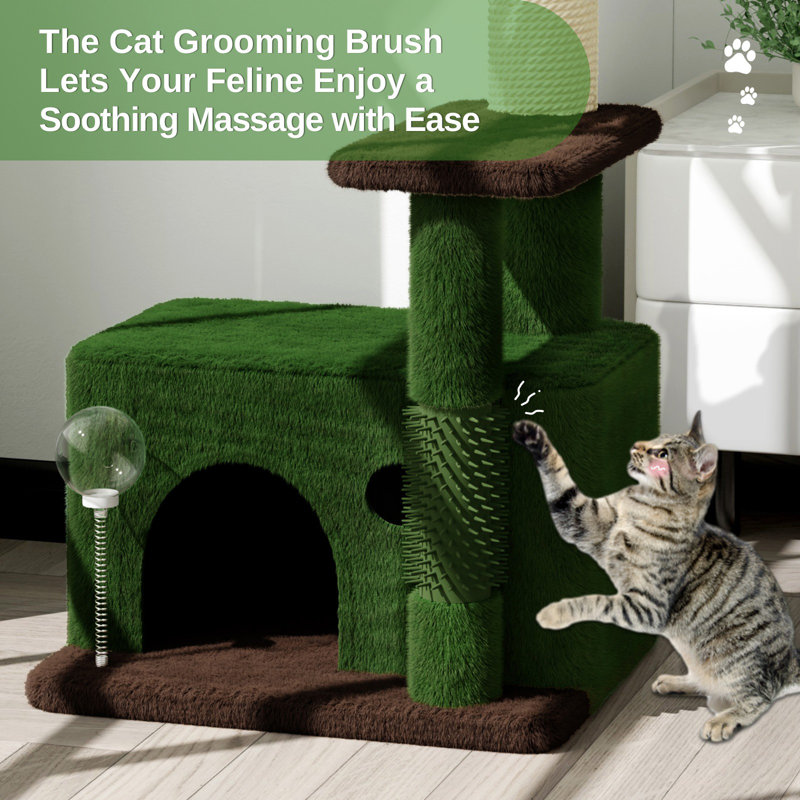 90cm H Cat Tree, Green