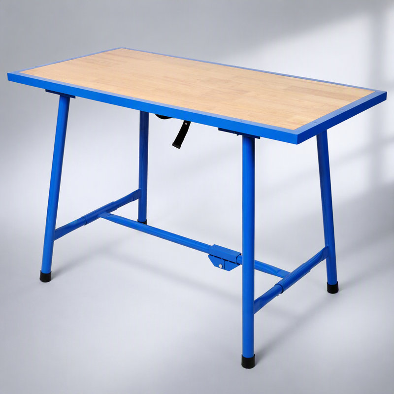 Banc de travail pliable avec capacité de charge de 660 lb, idéal pour les ateliers et les garages, alliant durabilité et efficacité de l'espace.