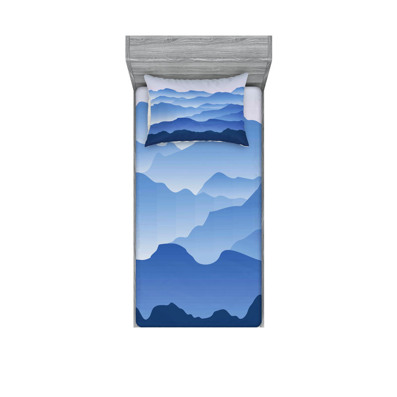 Drap-housse et coussin décoratif Ambesonne, Ensemble de draps pour lit simple + 5 pièces supp