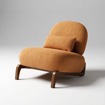 Stylish Armless Accent Chair with Plush Velvet Upholstery and Solid Wood Legs for Modern Living Spaces, Bedrooms, and Reading Nooks