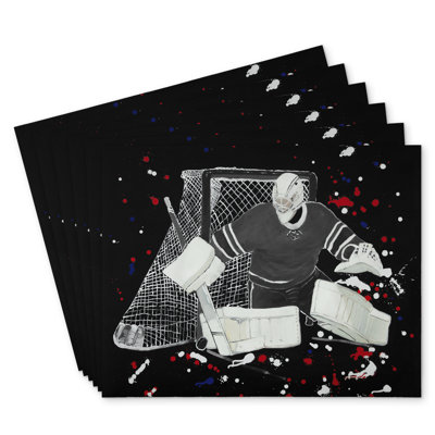 Goalkeeper Hockey Goal Placemat Set of 6 - Home Decor Essential
