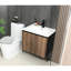 Meuble-lavabo mural de 24 po, barre à serviettes noire, construction, lavabo en céramique, support à charnières à fermeture douce, structure, fabrication robuste-129959533