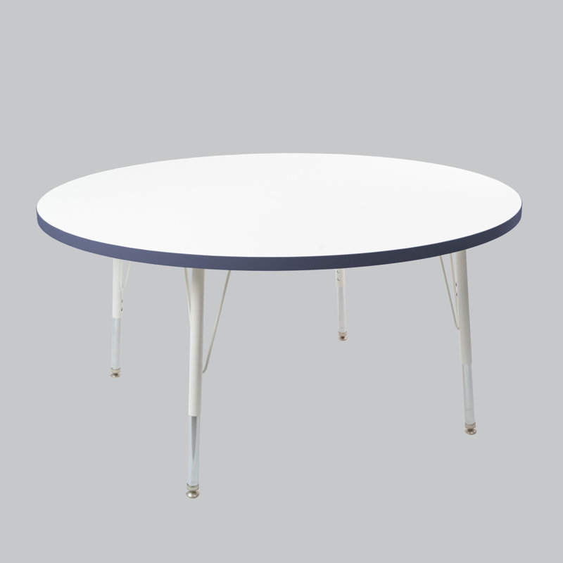 Table ronde 48 po thermofusionnée avec pieds réglables et pivotants standard, Marine