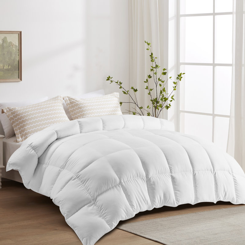 All Season Polyester Down Alternative Comforter/Duvet, Queen, White
