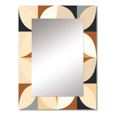 Geometric Harmony - Geometric  Large Mirror, Geometric Unique Wall Mirror Decor, Printed Metal Art