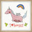«Dagostino Rainbow and Cactus Unicorn», reproduction encadrée-921588465