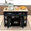 Îlot de cuisine extensible avec prises de courant intégrées, 2 tiroirs et armoire-1854186710
