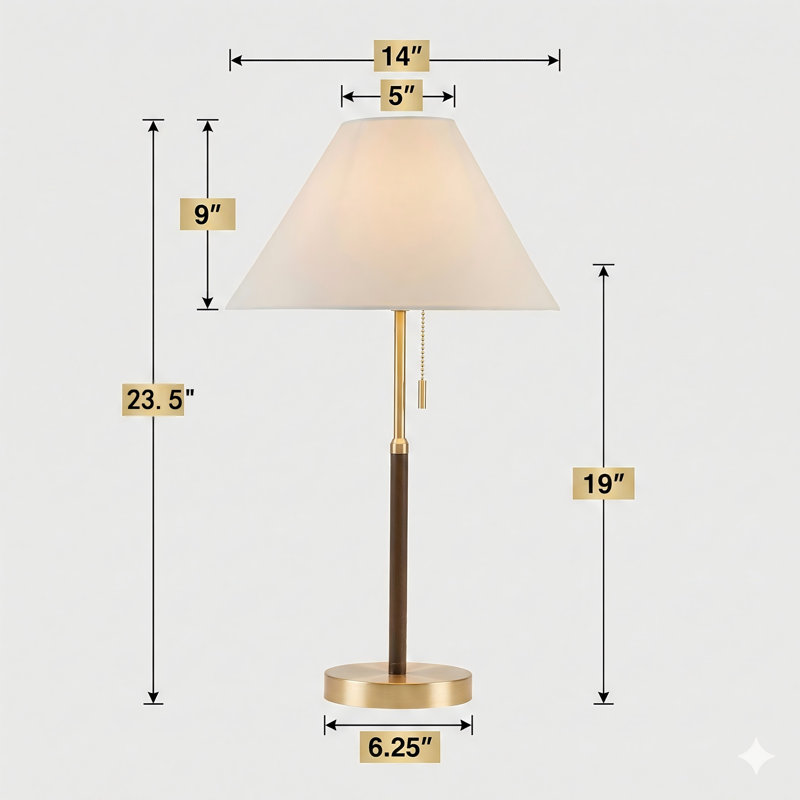 Two Tone Pull-Chain Table Lamp