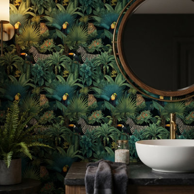 Papier peint tropical Jungle Flora