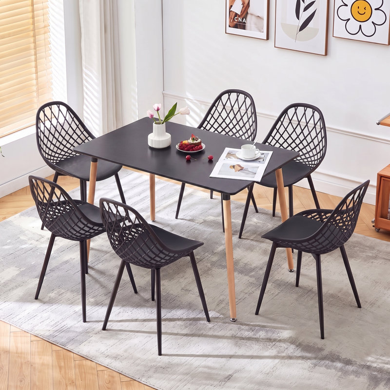 Dorrington 6 - Person Dining Set, Black