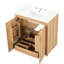 Meuble-lavabo de 30 po avec lavabo - Armoire moderne et base en bois massif, charisme naturel. Matériaux. Bassin en céramique. Tablette réglable. Deux portes et tablette fonctionnelles