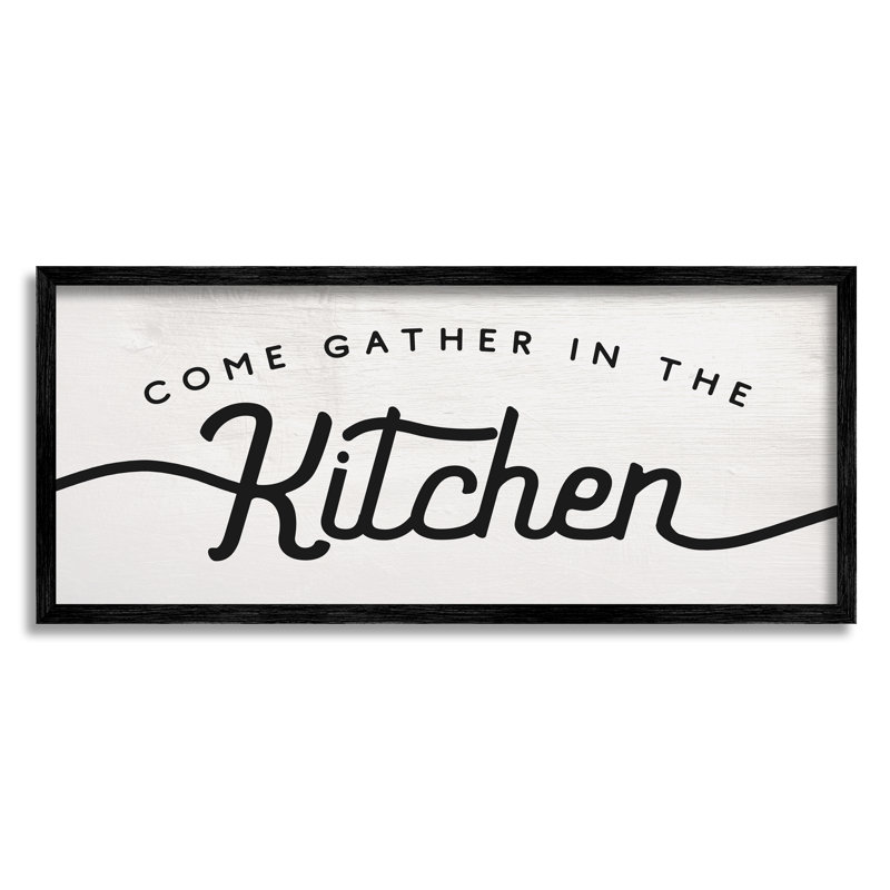 Breloque «Come Gather In The Kitchen», Giclée encadrée noir minuit, H 13 po x l 30 po