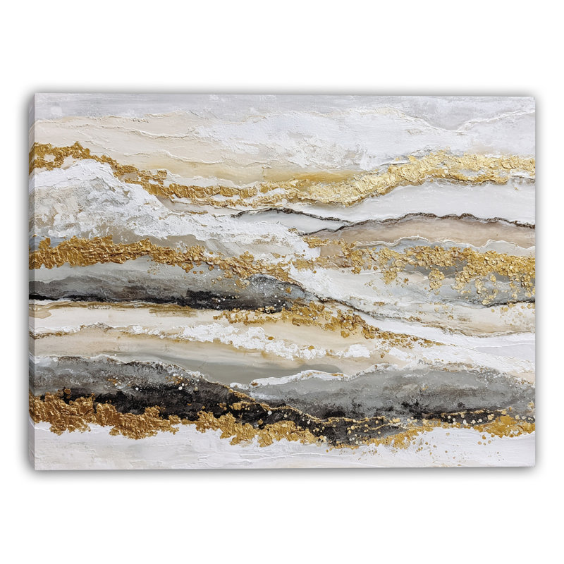 Art mural sur toile tendue Gilded Tides, H 30 po x l 40 po x P 1,5 po