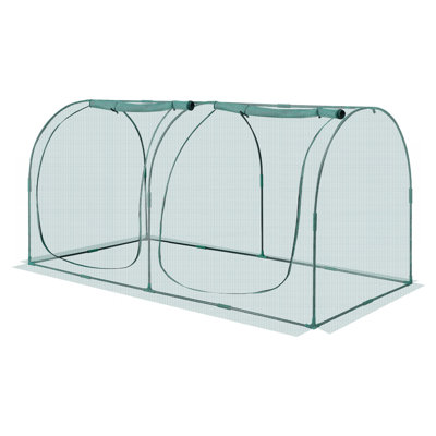 Outdoor Crop Cage Plant Protection Tent With Zippered Door And Wind-Resistant Frame For Raised Beds And Garden Netting - 8.1 X 3.9 X 3.9 Ft | Gift Idea