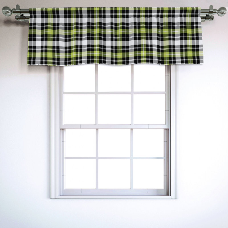 Sateen Plaid Ruffled Window Valance