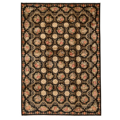 Hand Knotted Area Rug in Black