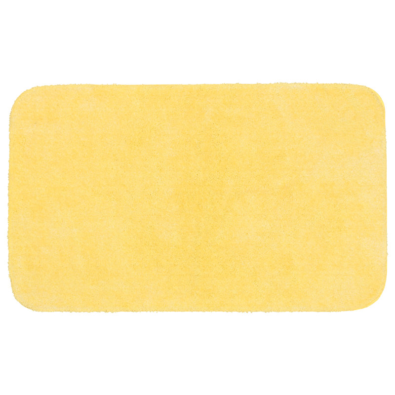 Tapis de bain antidérapant en nylon doux Mccluney, L 30 po x L 50 po, Caoutchouc jaune canard