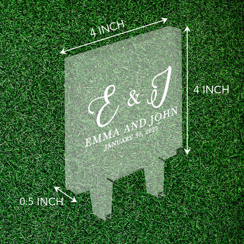 Surmatelas pour gâteau de mariage avec un script et des initiales de mariage