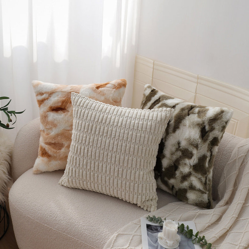  Ensemble de 3 coussins décoratifs différents de 18 po x 18 po
