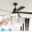 65 Inch Ceiling Fan with Light, 5-Blade Dimmable LED Ceiling Fan with Remote Control, Modern Quiet Design for Living Room and Bedroom (Silent/6-Speed/Reversible/DC Motor)