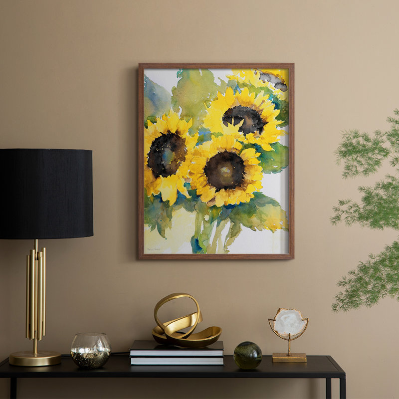 Sun Days II, reproduction encadrée - bois massif, H 11 po x l 9 po, Noyer