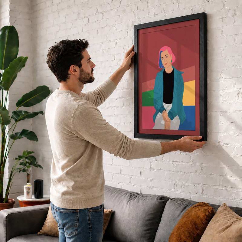 Contemplation in Colour Modern - Framed Print, A1 - 84.1 x 59.4 cm, Black