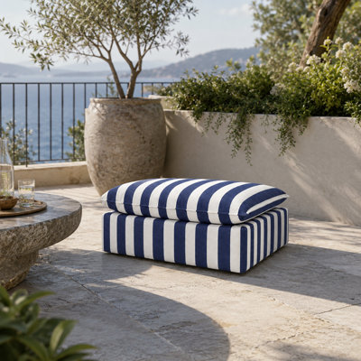 Stripe Outdoor Footstool